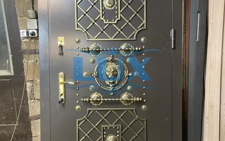 элитная металлическая дверь ДСК - 40 с порошковым напылением и декоративной ковкой - общий вид